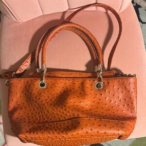 Brown Textured Shoulder Bag